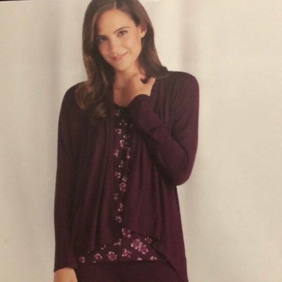 MIDNIGHT by CAROLE HOCHMAN 3 Piece Lounge Pajama Set - XL - NWOT - Picture 13 of 16